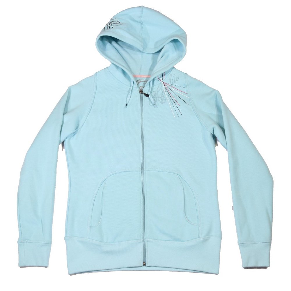 Hyperlite Women's Blue Full Zip Embroidered Hoodie